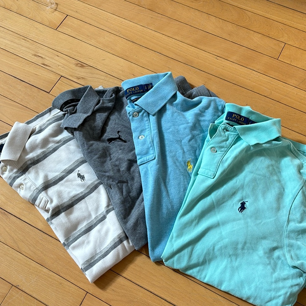 4 polos bundled - 3 Ralph Lauren, 1 puma
